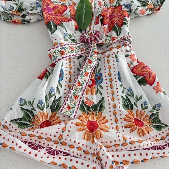 FARM Rio Floral Embroidered Dress with Ruffle Details - Picture 3 of 3